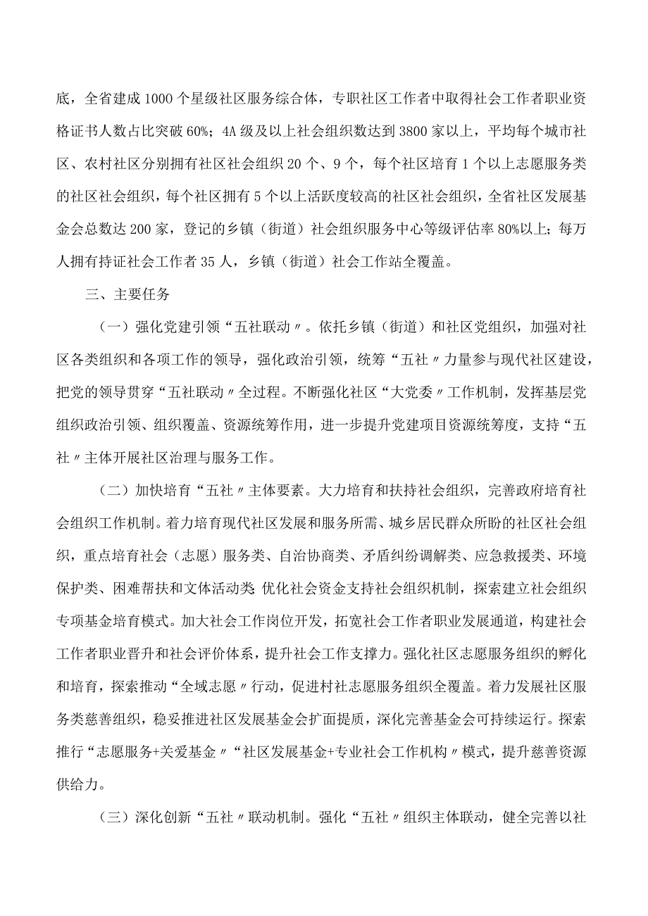 浙江省民政厅关于推进“五社联动”提质增效助力现代社区建设的意见(FBM-CLI.12.7335928).docx_第2页