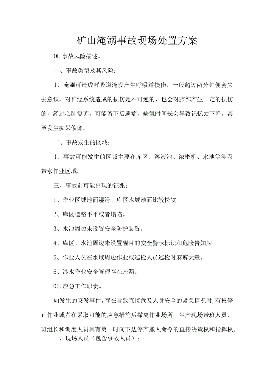 矿山淹溺事故现场处置方案.docx_第1页