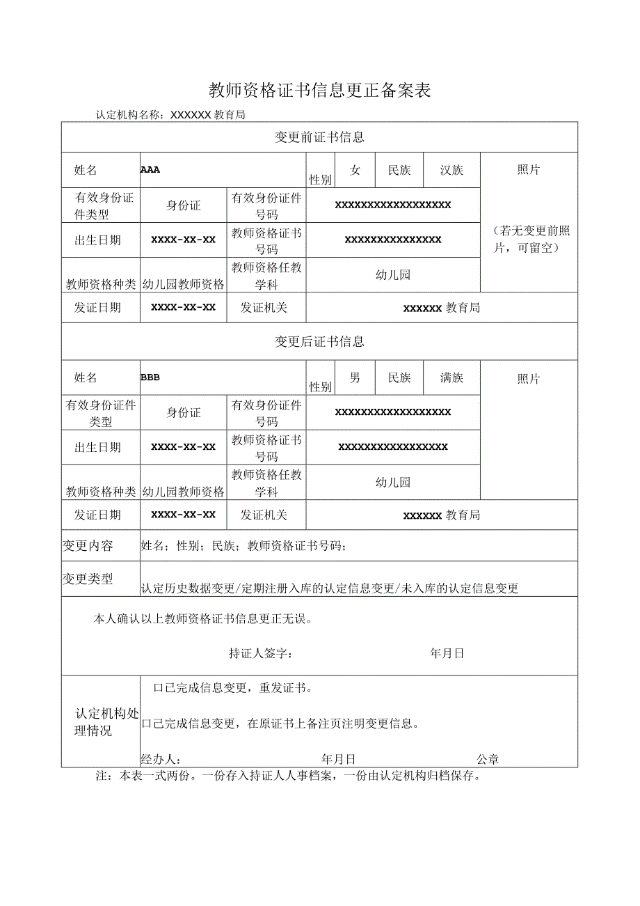 教师资格证书信息更正备案表.docx_第1页