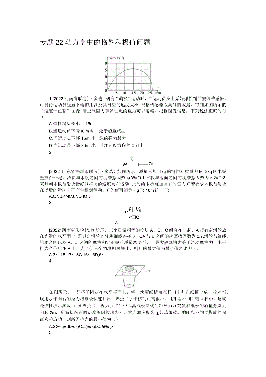 专题22动力学中的临界和极值问题.docx_第1页