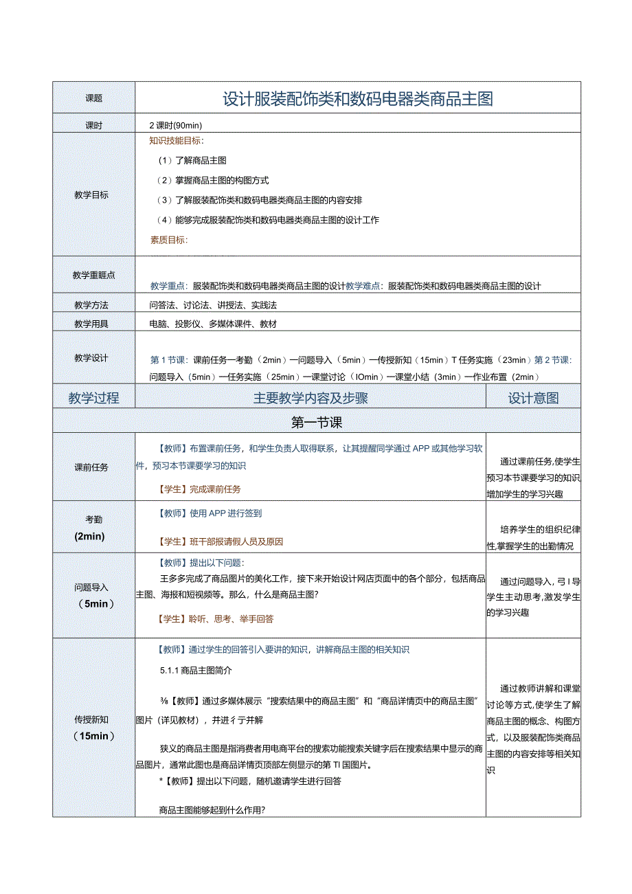 《商品信息采编》教案第13课设计服装配饰类和数码电器类商品主图.docx_第1页