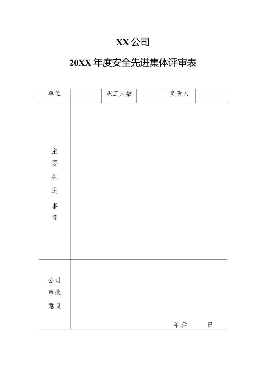 公司年度安全先进集体评审表.docx_第1页