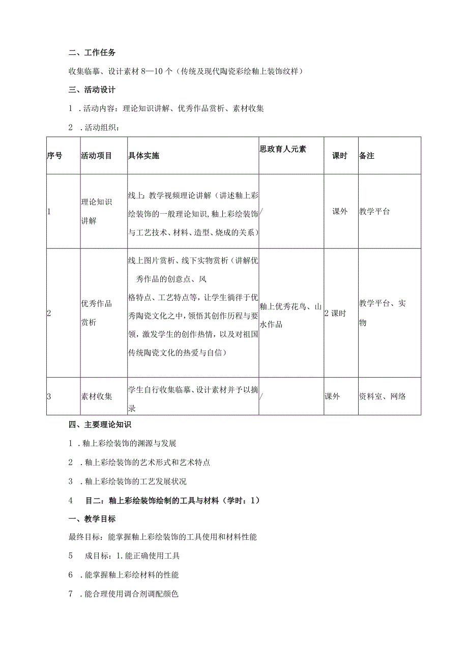 《陶瓷装饰彩绘》课程模块设计方案.docx_第2页