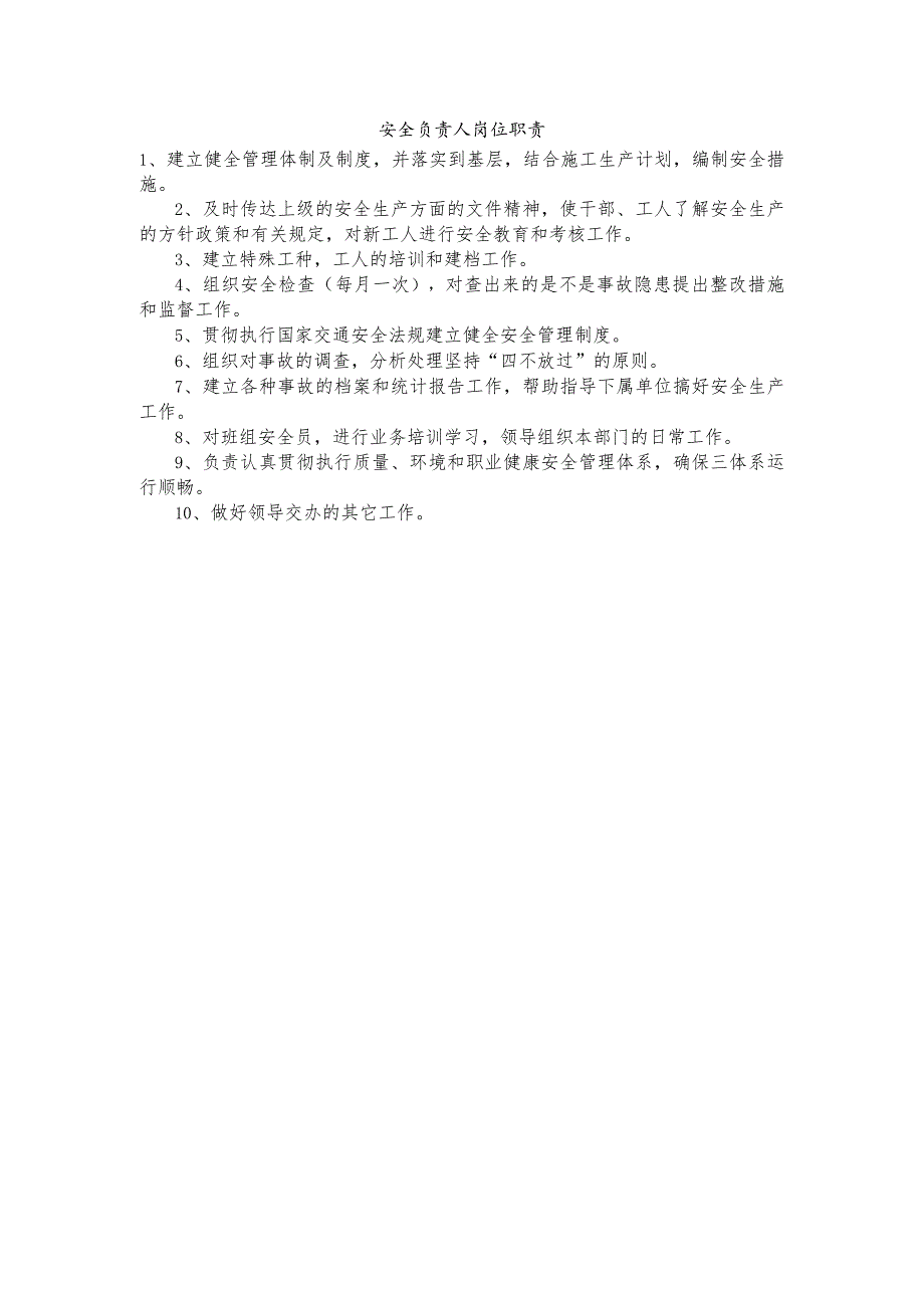 安全负责人岗位职责.docx_第1页