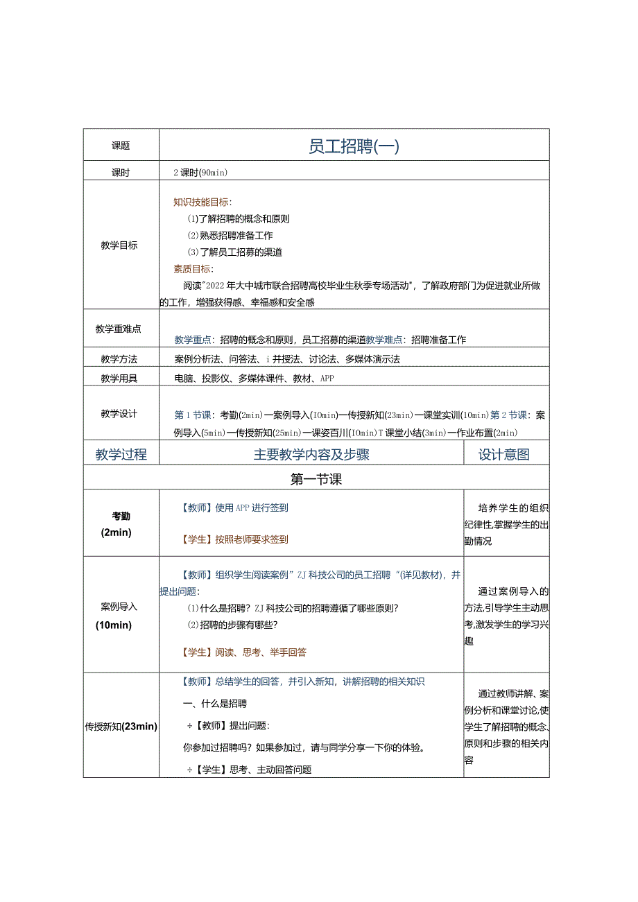 《人力资源管理实务》教案第6课员工招聘（一）.docx_第1页