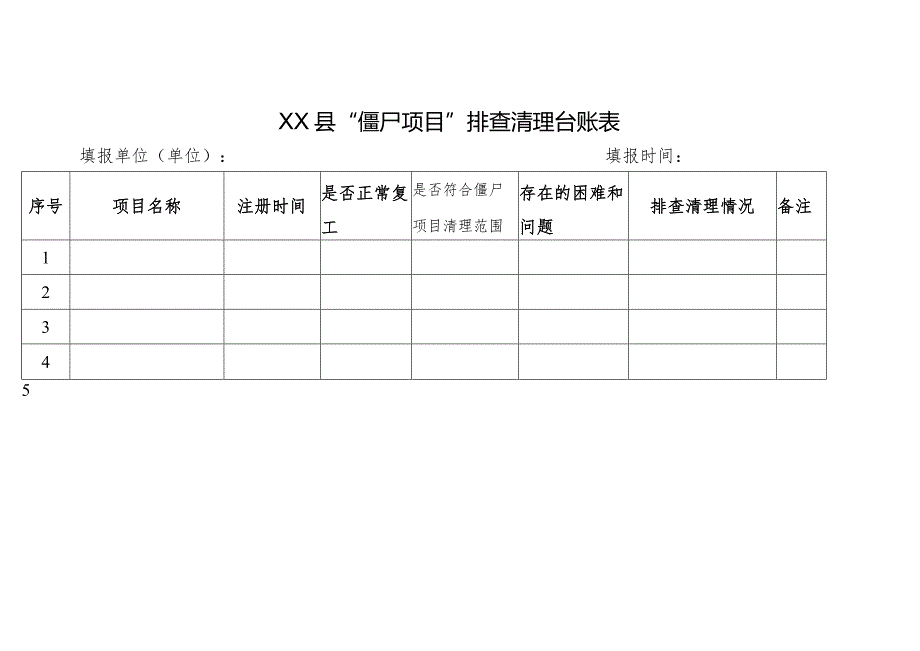 僵尸项目清理表.docx_第1页