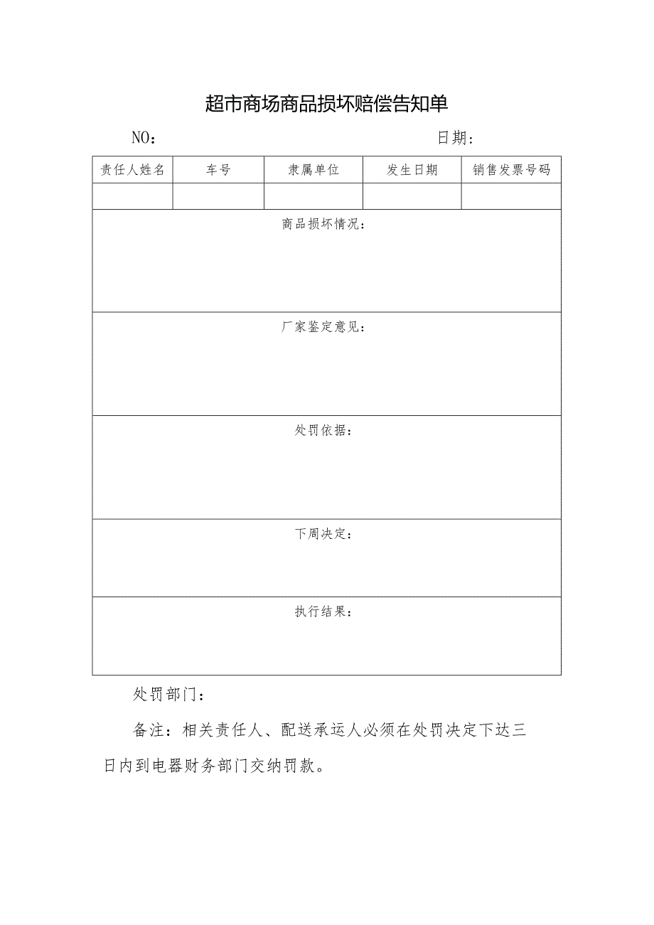 超市商场商品损坏赔偿告知单.docx_第1页