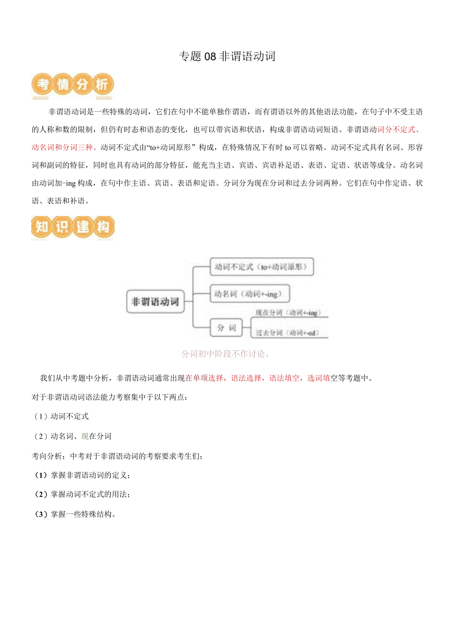 专题08非谓语动词（讲练）（解析版）.docx_第1页