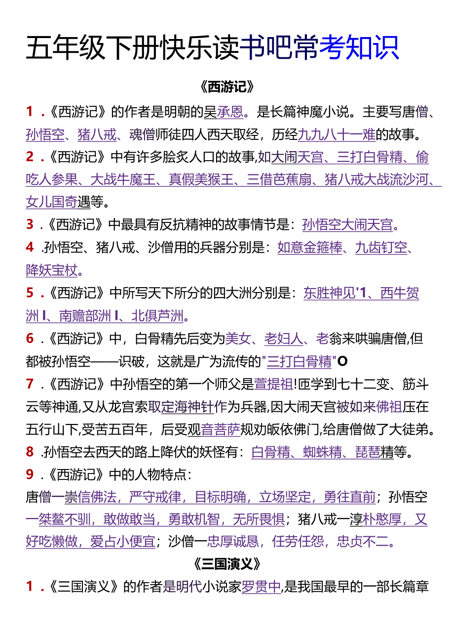 五年级下册快乐读书吧常考知识.docx_第1页