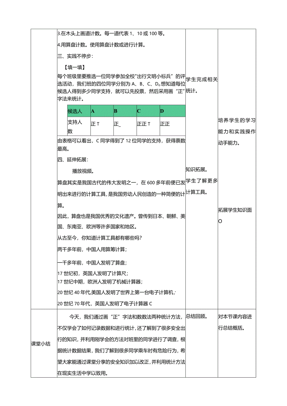 内蒙古版综合活动实践二年级下册第三单元第二课《我统计》教案.docx_第3页