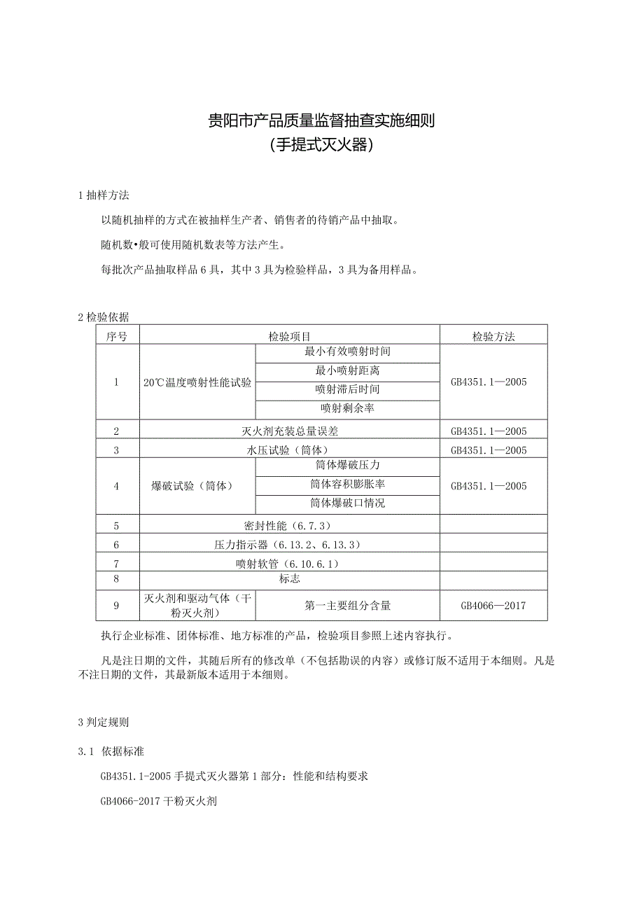 76.贵阳市产品质量监督抽查实施细则（手提式灭火器）.docx_第1页