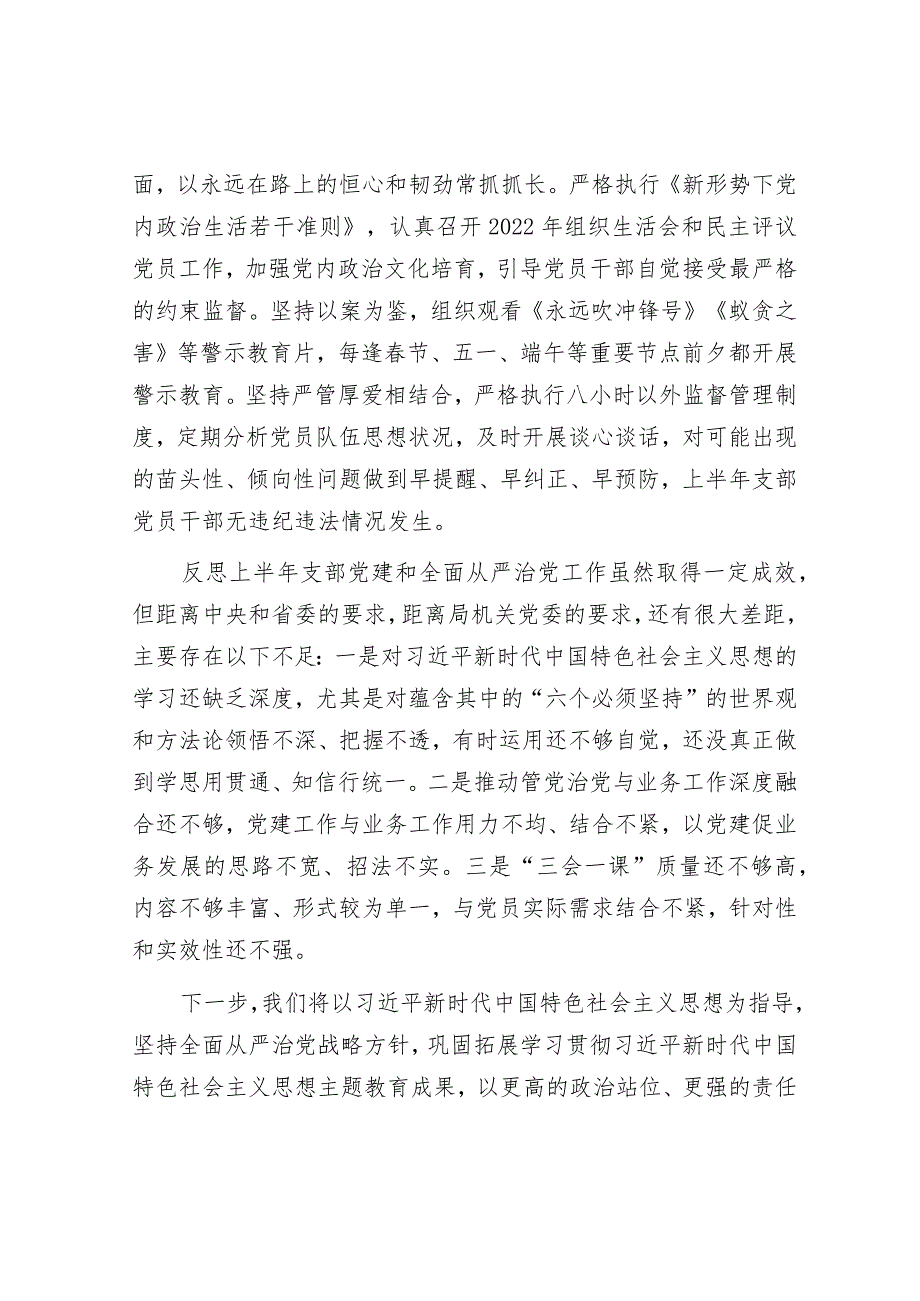 上半年党支部党建工作及落实全面从严治党主体责任情况.docx_第3页