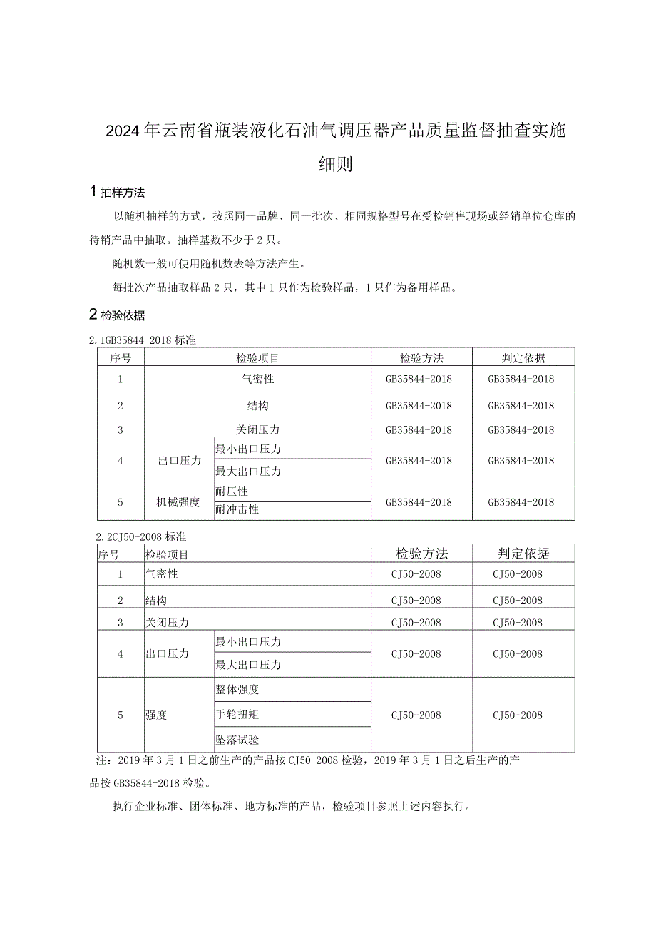 23.2024年云南省瓶装液化石油气调压器产品质量监督抽查实施细则.docx_第1页