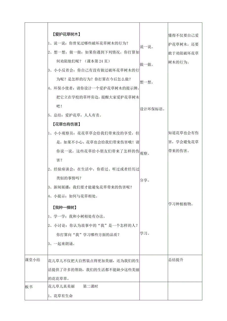 部编版小学道德与法治一年级下册6花儿草儿真美丽第二课时教案.docx_第2页