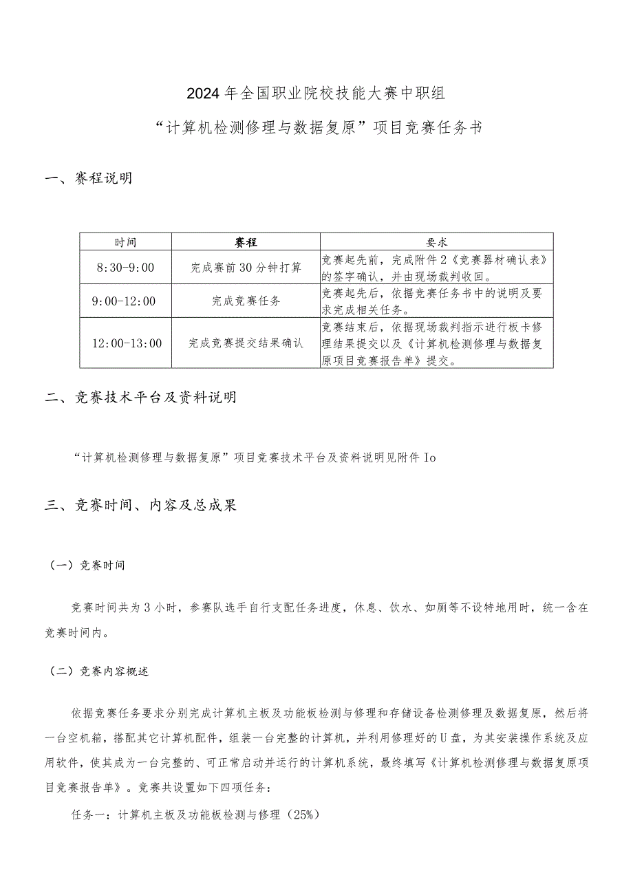 2024计算机检测维修与数据恢复国赛赛卷-项目竞赛任务书.docx_第1页