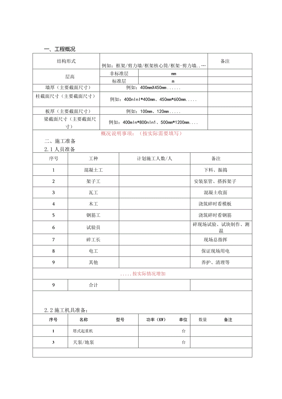 混凝土浇筑施工技术交底.docx_第1页