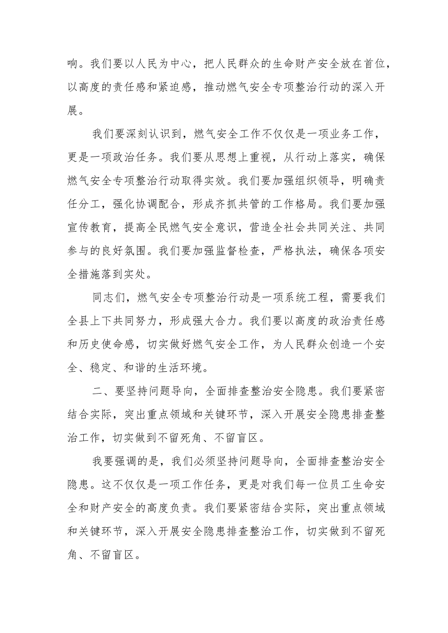 某县长在全县城镇燃气安全专项整治动员部署会上的讲话.docx_第2页