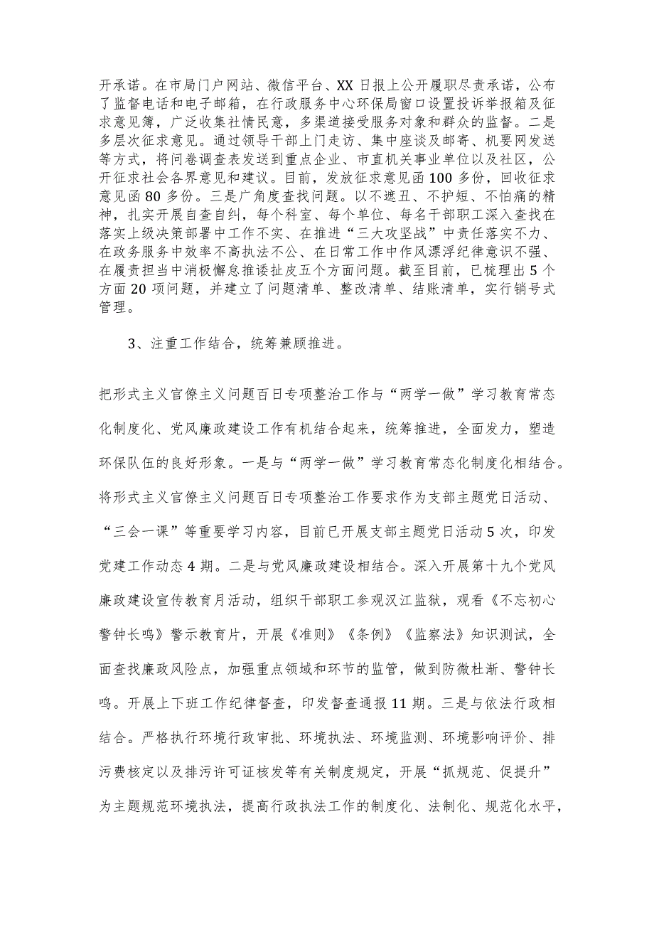 环保局形式主义官僚主义问题百日专项整治工作情况报告.docx_第2页