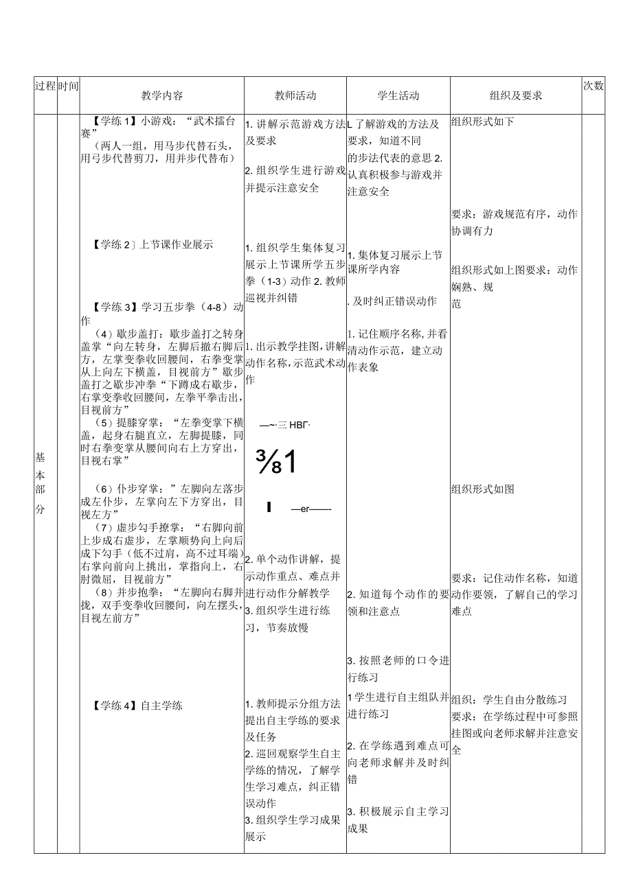 34水平三武术《五步拳(4-8）》教学设计.docx_第2页