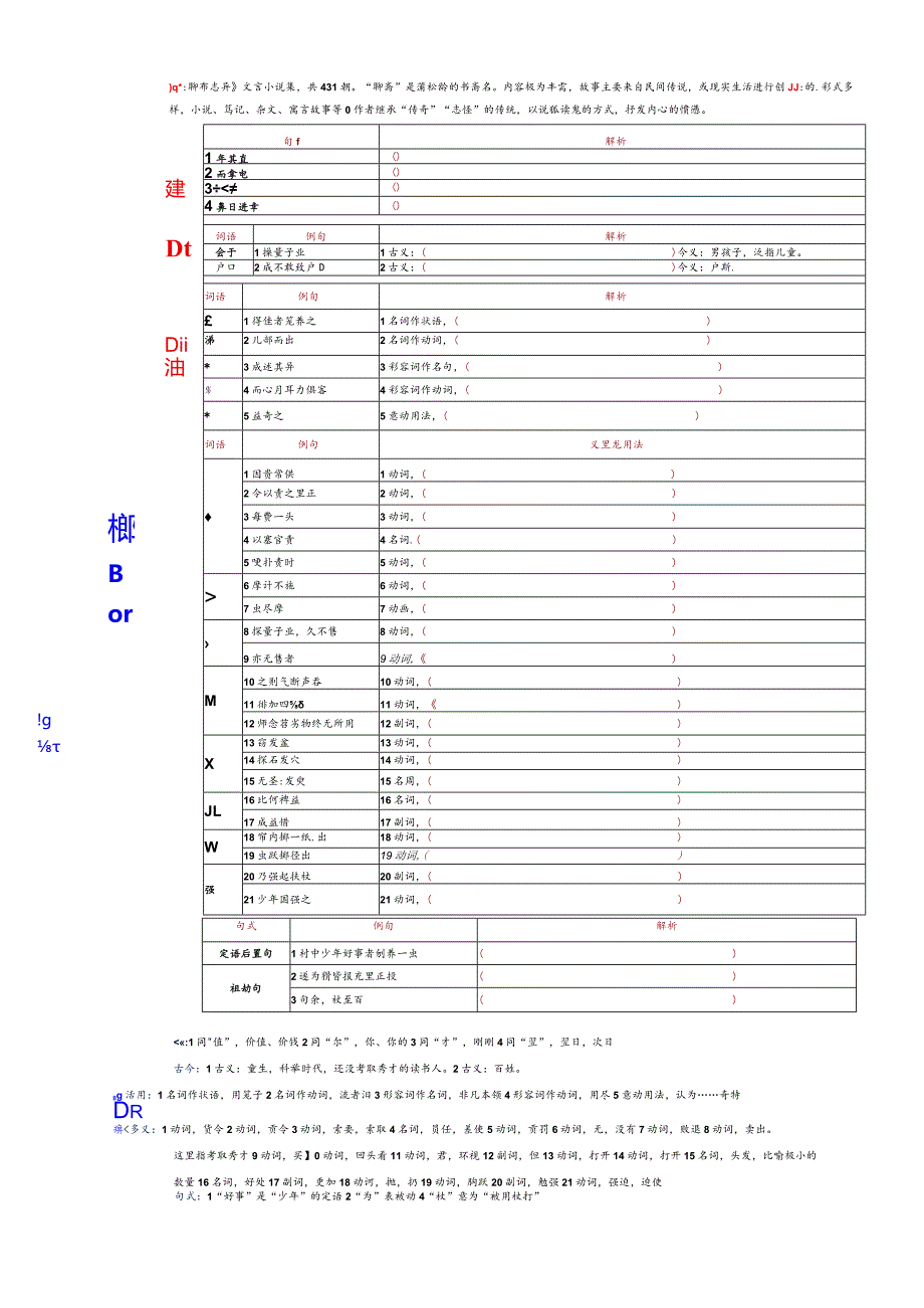 8一课一表衔接教考必修下《促织》简表编辑版文言文.docx_第1页