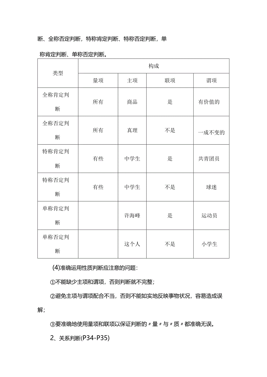 《逻辑与思维》第五课正确运用判断知识清单.docx_第3页