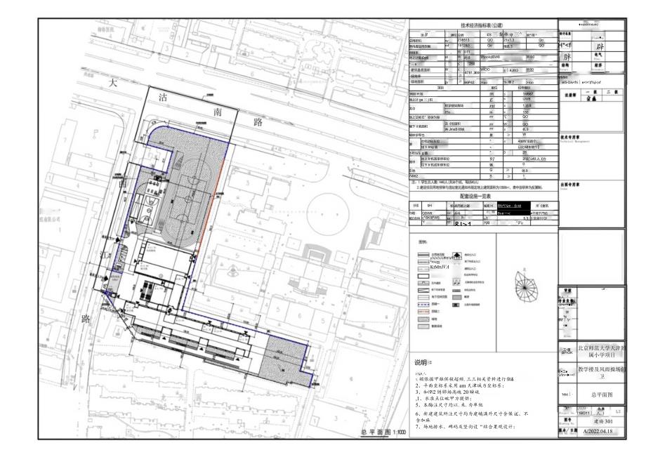 天津市河西区教育局北京师范大学天津附属小学项目建设工程设计方案总平面图.docx_第1页