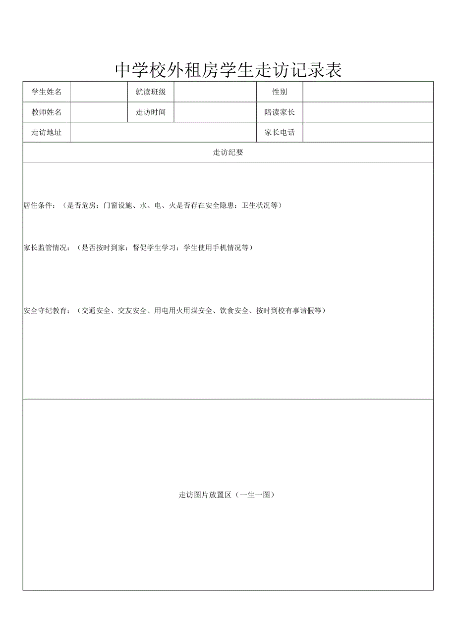 中学校外租房学生走访记录表.docx_第1页