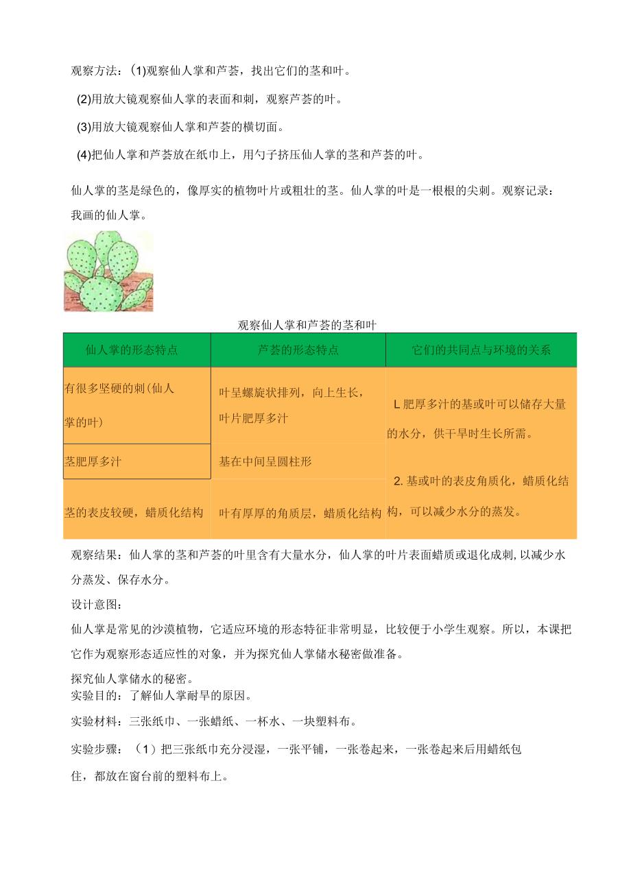 三年级科学下册（苏教版）第6课沙漠中的植物（教学教案）.docx_第3页