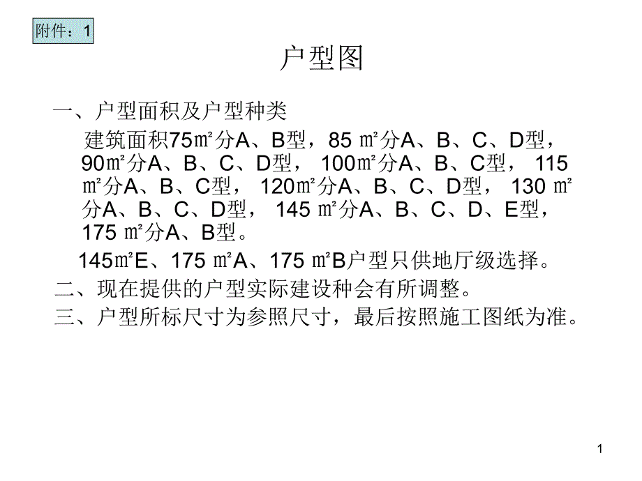 户型面积及户型种类.ppt_第1页