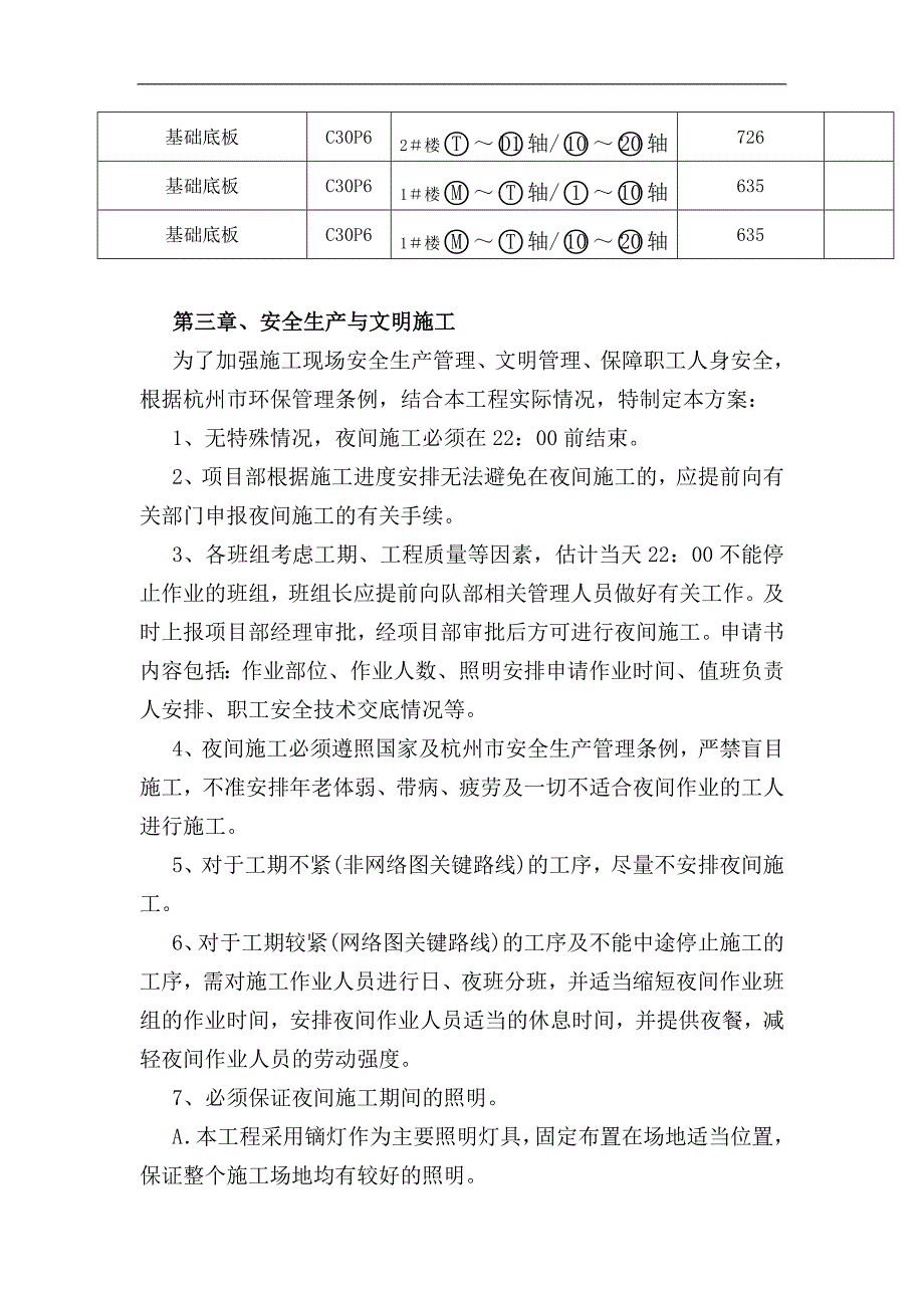 [建筑]混凝土浇筑夜间连续施工方案1.doc_第3页