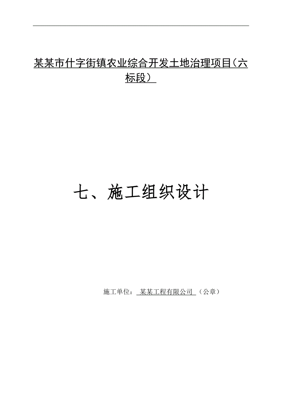 六标十字街农业综合开发土地治理项目施工组织设计.doc_第1页