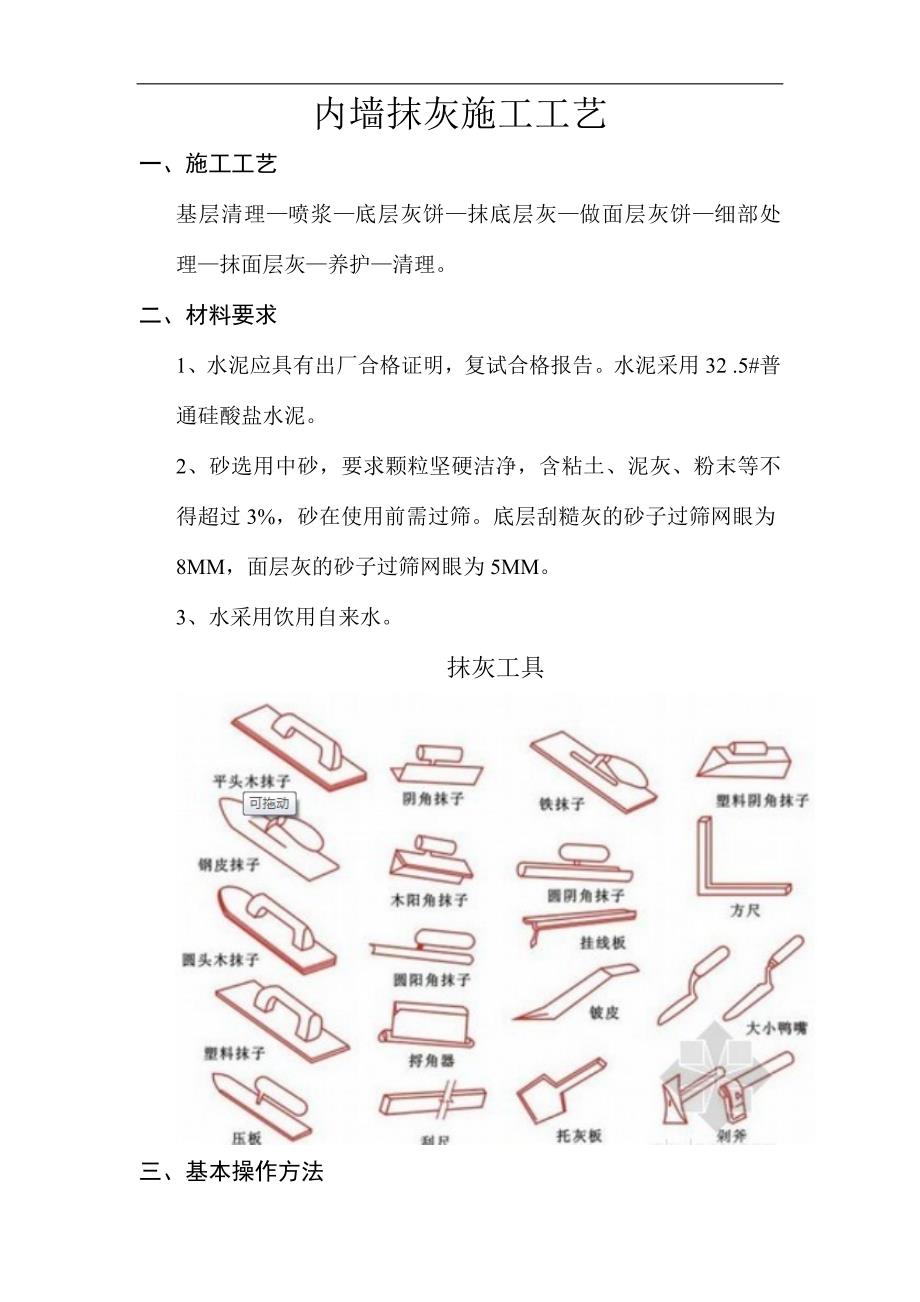 内墙抹灰施工工艺（附示意图） .doc_第1页