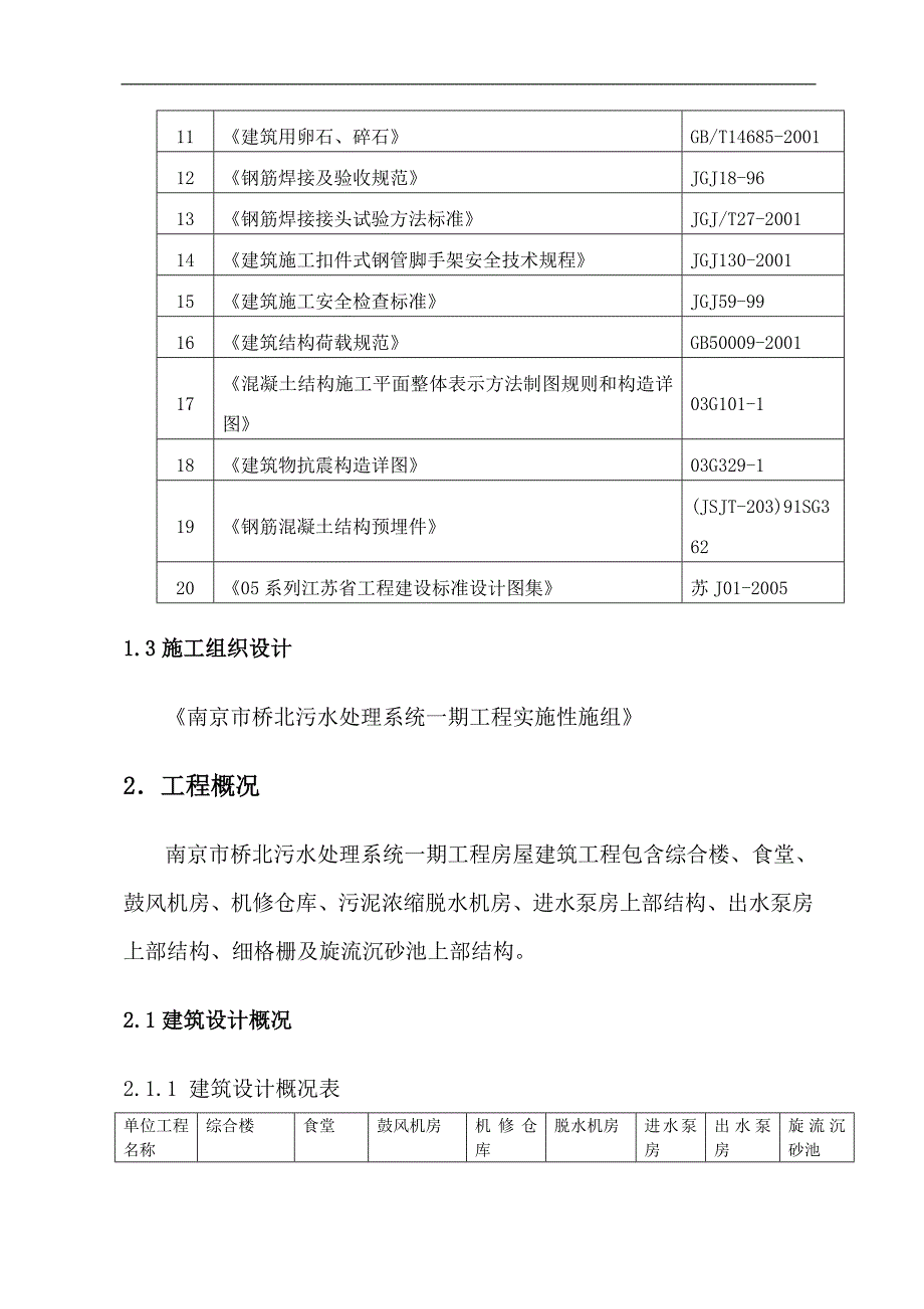 南京市桥北污水处理系统一期工程 房屋建筑工程施工方案.doc_第3页