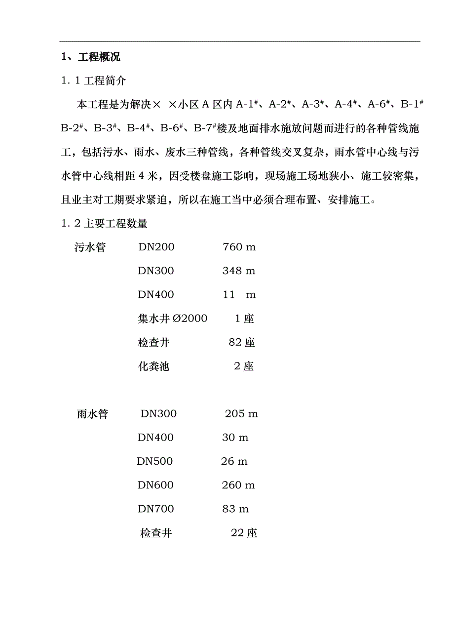 某小区雨污水管线施工组织设计方案.doc_第1页