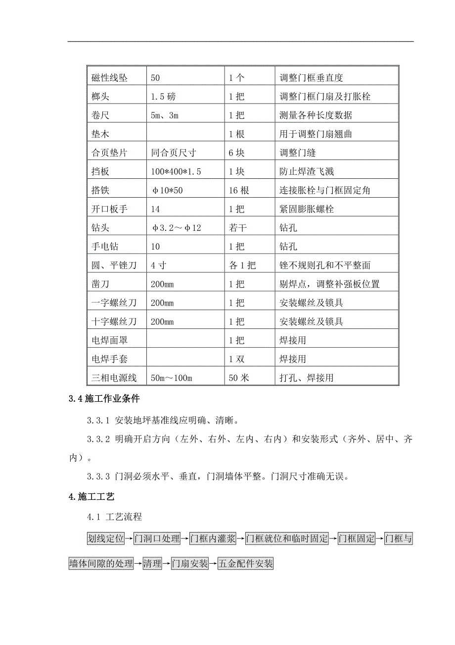 某框剪结构工程钢质防火门施工方案.doc_第3页