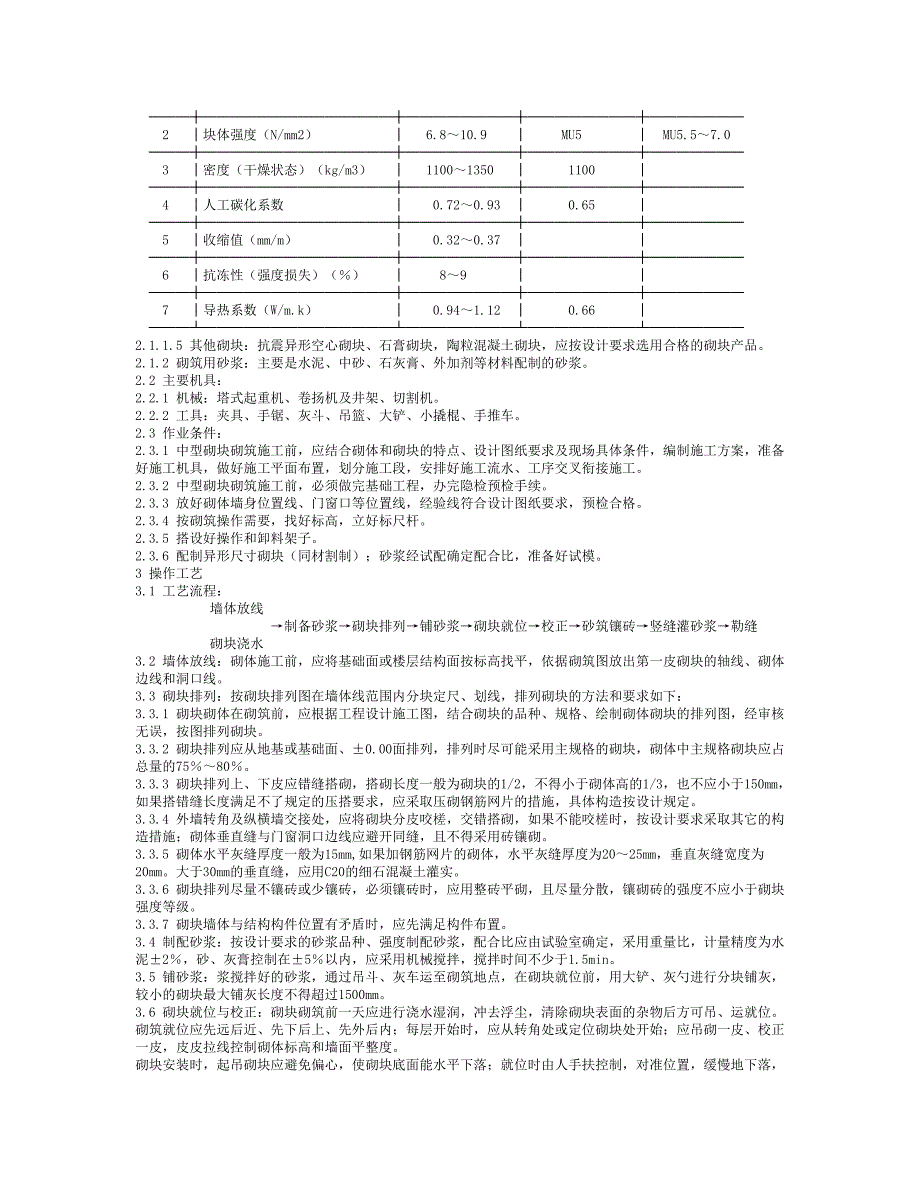 中型砌块墙体砌筑施工工艺标准.doc_第3页