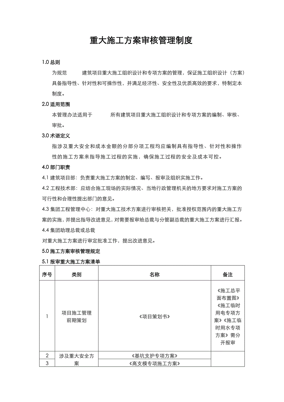 公司施工方案管理 重大施工方案审核管理制度.doc_第1页