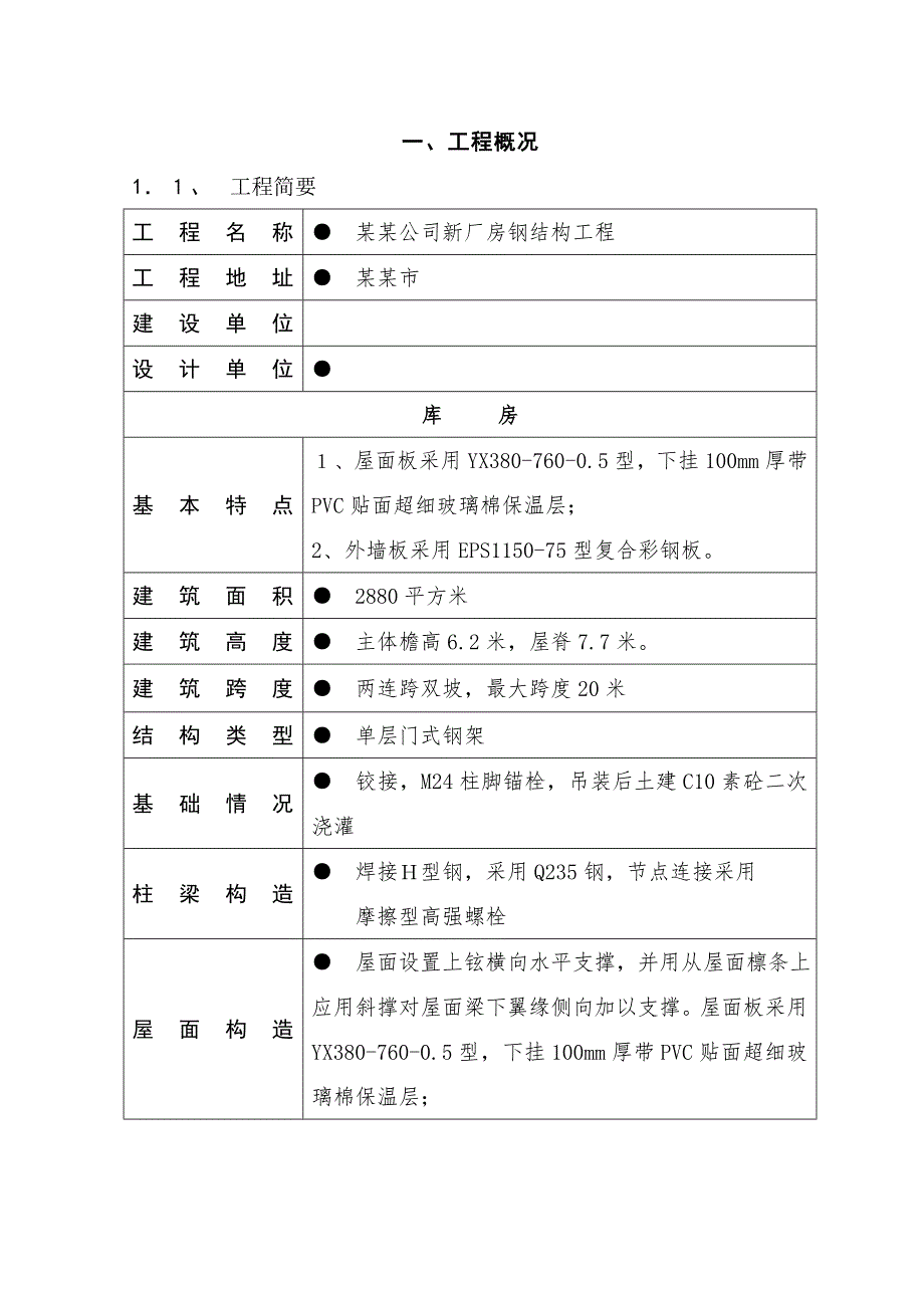 公司厂房 库房钢结构工程施工组织设计.doc_第1页