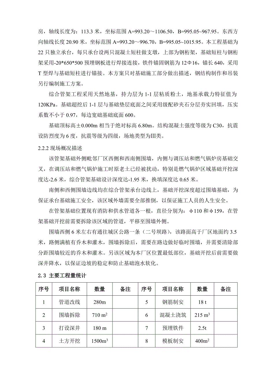 天然气热电联产工程燃气锅炉房及调压站区域综合管架工程施工方案.doc_第3页