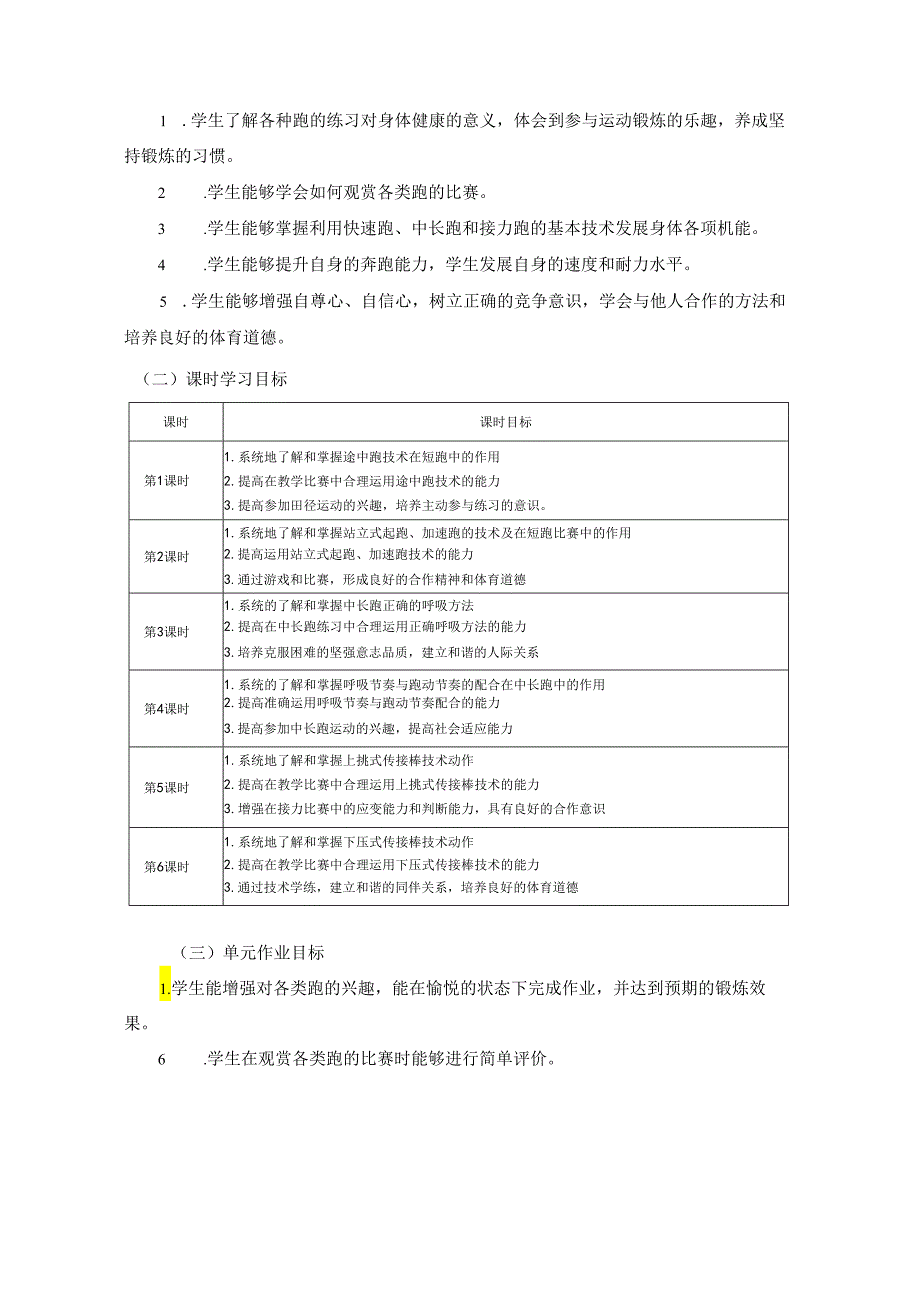 华师大版体育与健康七上《跑的项目》单元作业设计 (优质案例22页).docx_第3页