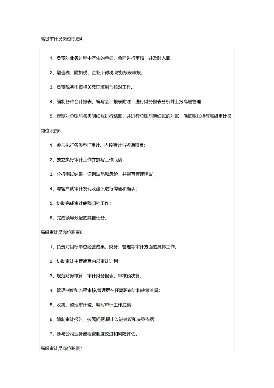 2024年高级审计员岗位职责.docx_第2页