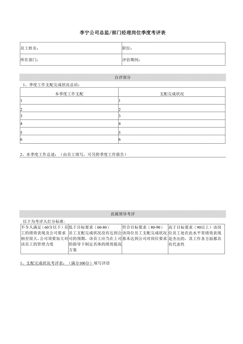 060李宁体育用品公司绩效考核表全套DOC25页.docx_第1页