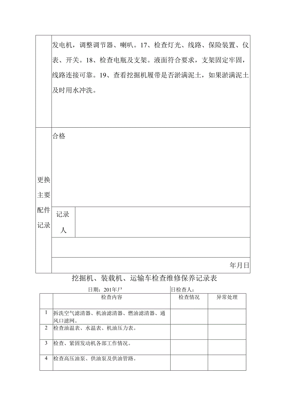 液压挖掘机维修保养记录.docx_第2页