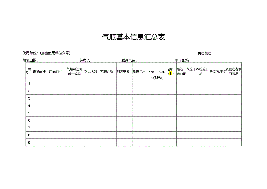 气瓶基本信息汇总表格.docx_第1页