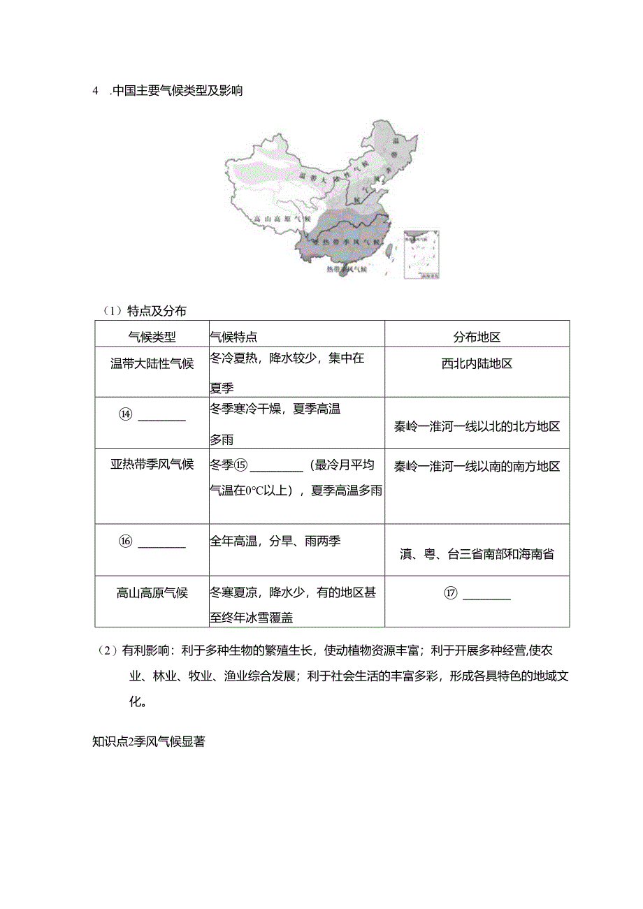 第二节 中国的气候 要点归纳（含答案）.docx_第3页