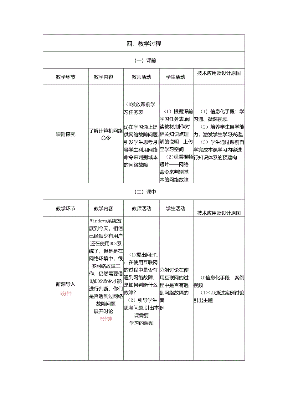 计算机网络技术基础教程 教案-教学设计 单元7.4 常用的网络命令.docx_第3页