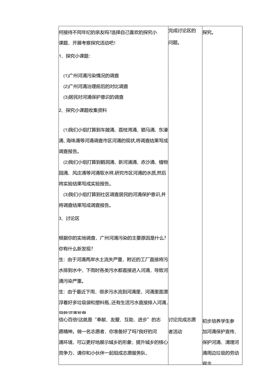 广州版初中综合实践活动劳动八年级下册 主题四 河涌治理现绿水（第二课时） 教学设计.docx_第2页