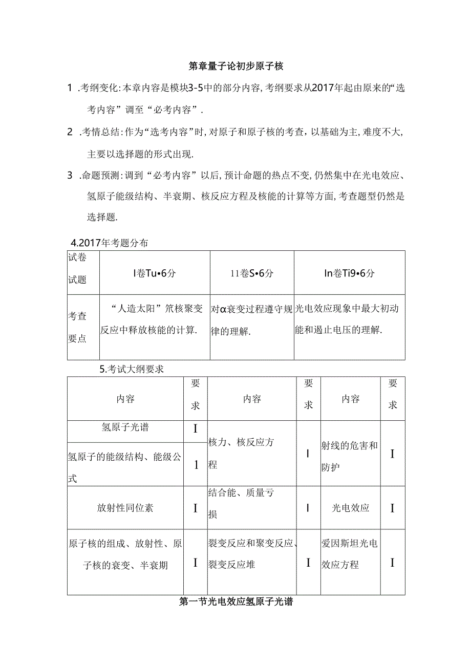 量子论初步原子核测试练习题.docx_第1页