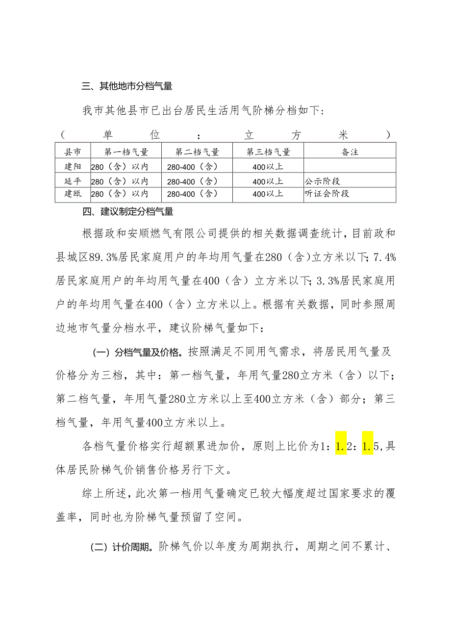 关于建立政和县城区管道天然气居民生活用气实行阶梯气量制度的方案（征求意见稿）.docx_第2页