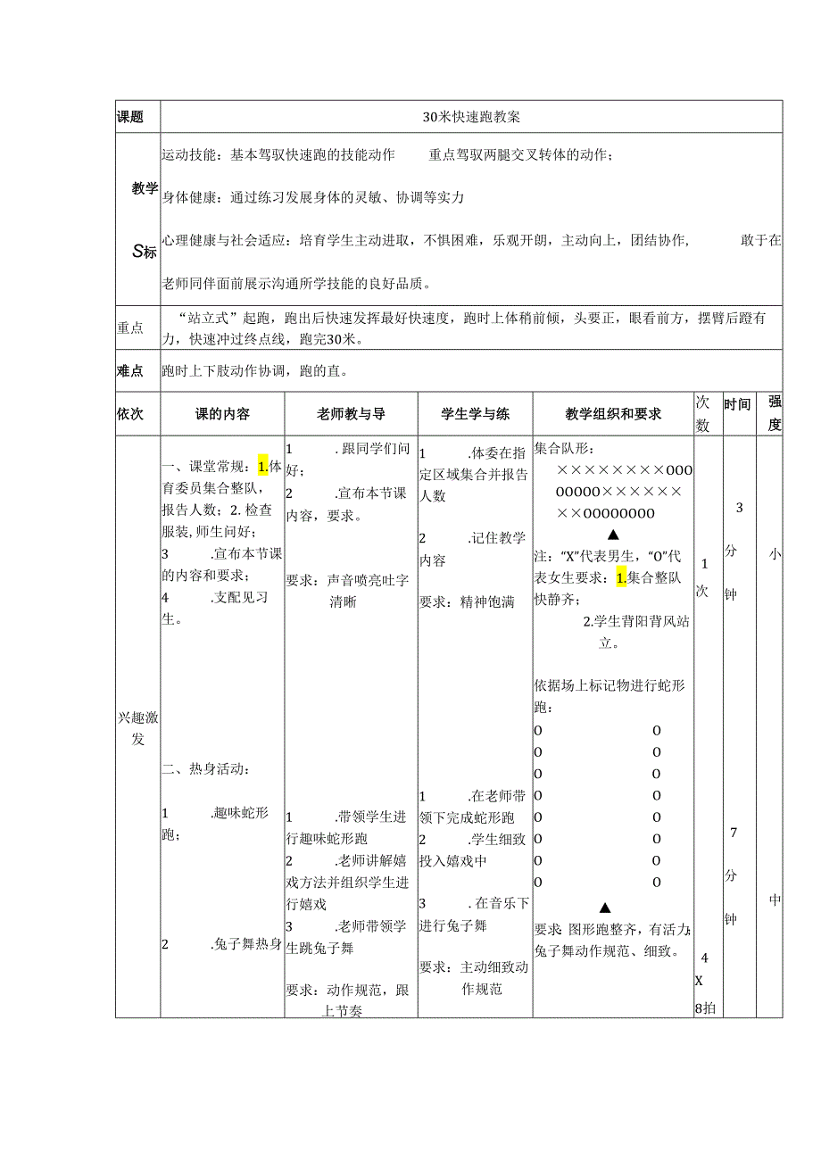 30米快速跑教案.docx_第1页